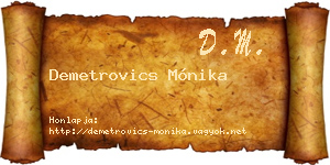 Demetrovics Mónika névjegykártya